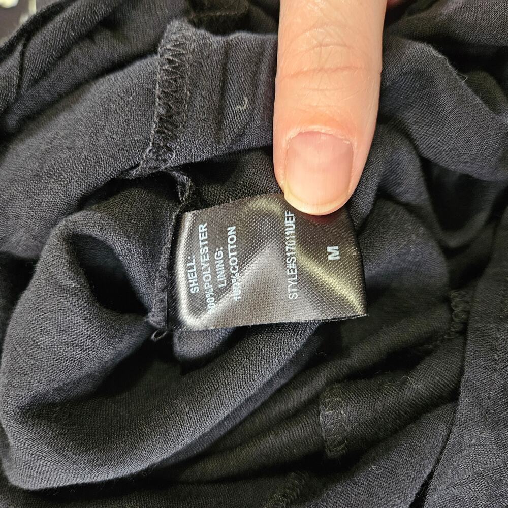 Mustard Seed Floral Short Sleeve V-Neck Key Hole Dress Romper Size M Pockets - Picture 9 of 10